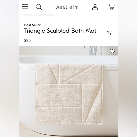 West Elm Triangle Sculpted bath Mat - Picture 2 of 6